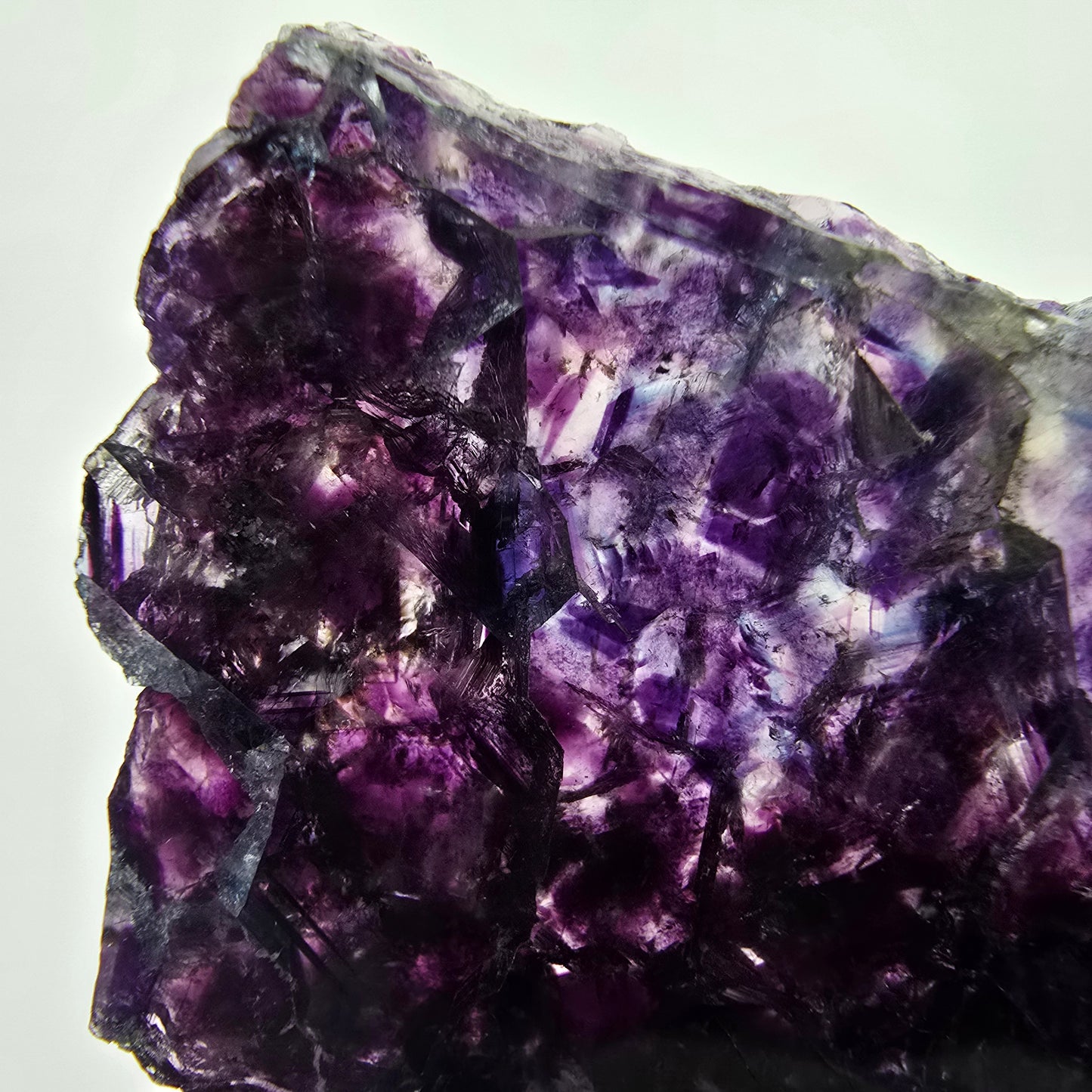 Seltene Phantom Fluorit Scheibe grün lila gelb Okorusu, Namibia 49*39*6mm