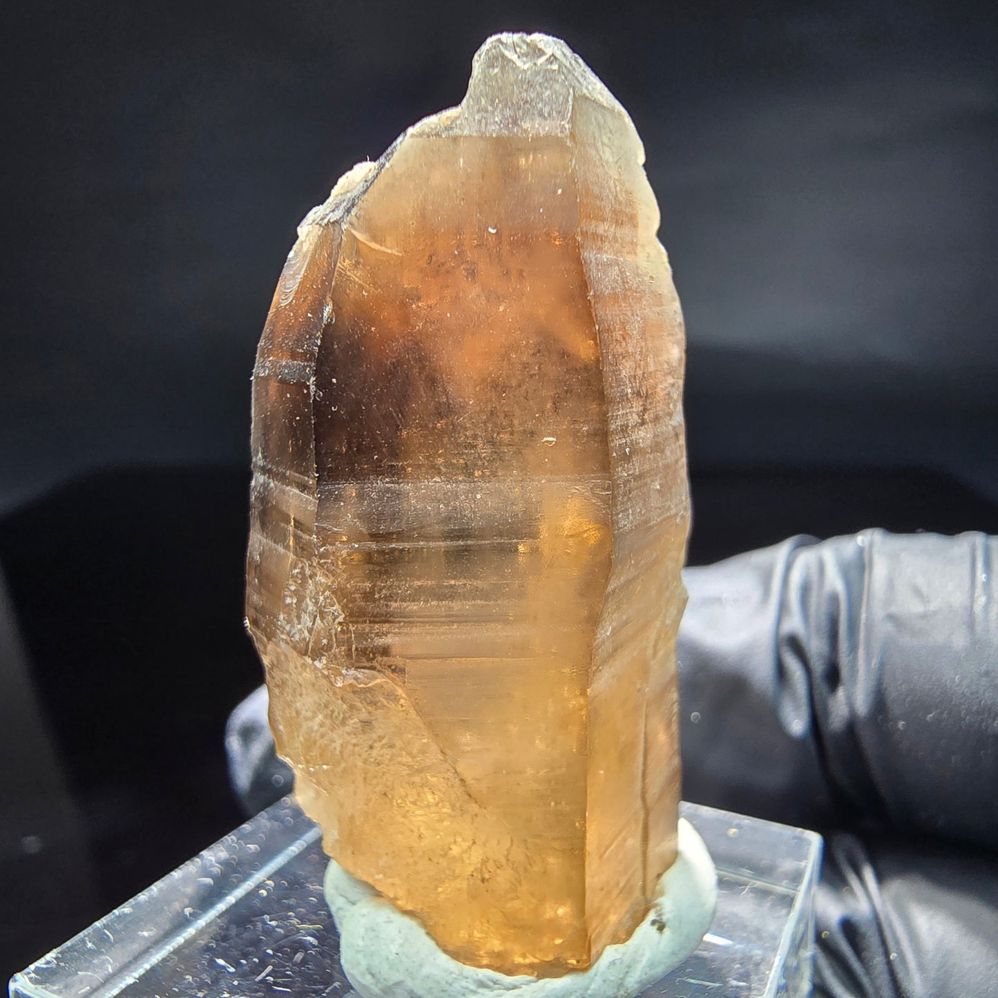 Seltene klare Rauchquarz mit Hyalit Spitze Erongo, Namibia 39*21*17mm Sammlung