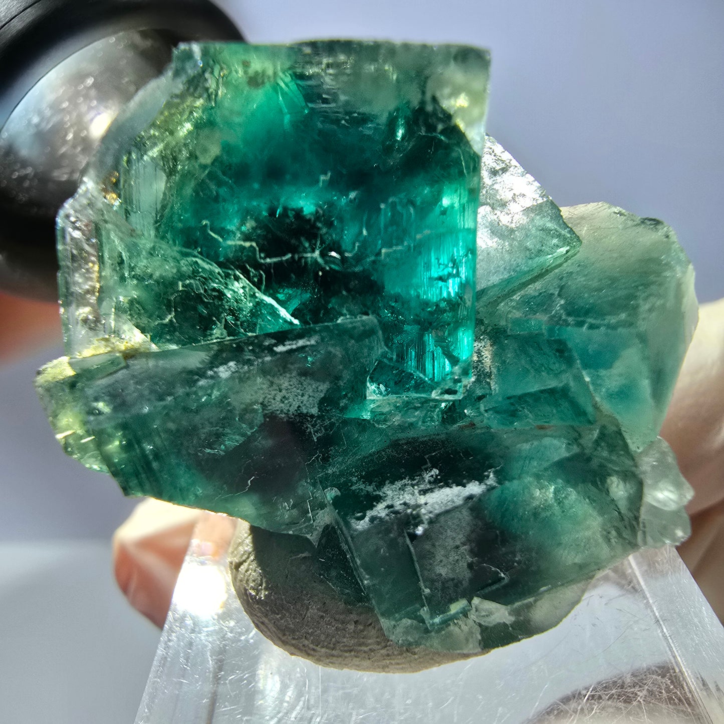 Rare spécimen de cube de fluorite fantôme, vert Okorusu, Namibie 32 x 29 x 17 mm