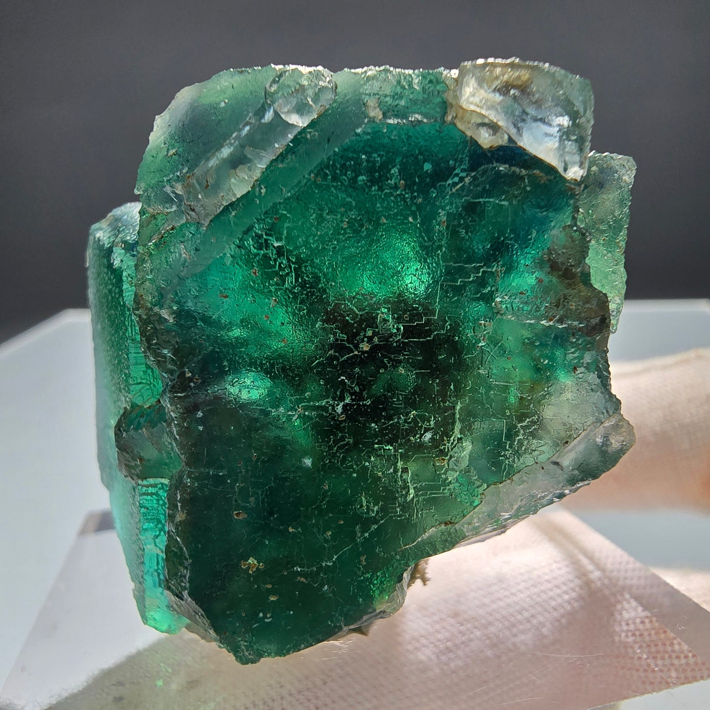 Klare Phantom Fluorit Würfel Stufe grün gelb Okorusu Namibia 52*48*38mm Sammlung