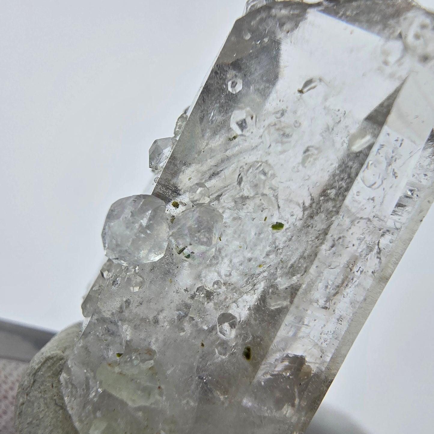 Enhydro Quartz, Analcim Prehnite 3x Bubble Streep Mine Goboboseb Namibia 39*19*15mm