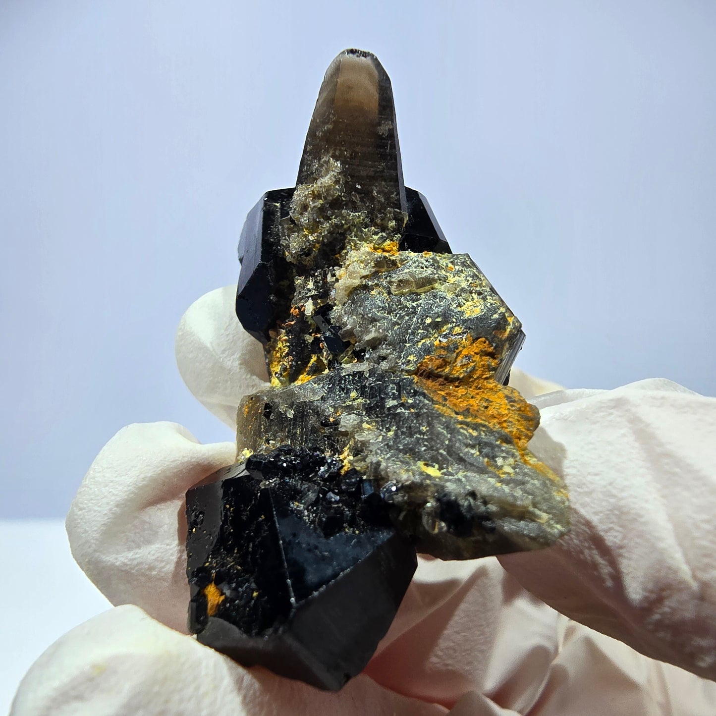 Sym. Tourmaline Schörl, stade de quartz fumé Erongo, Namibie 42*25*20mm