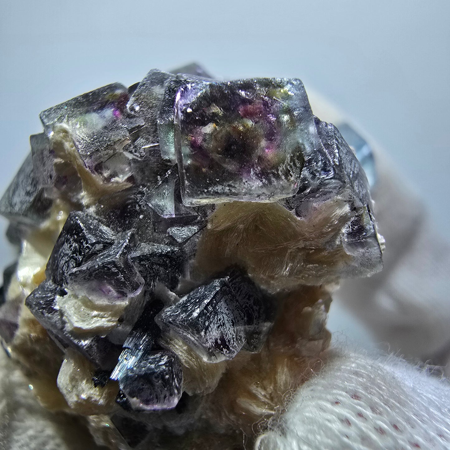 Colorful Phantom Fluorite Cubes Muscovite Schorl Tourmaline Erongo, Namibia 43*39*30mm