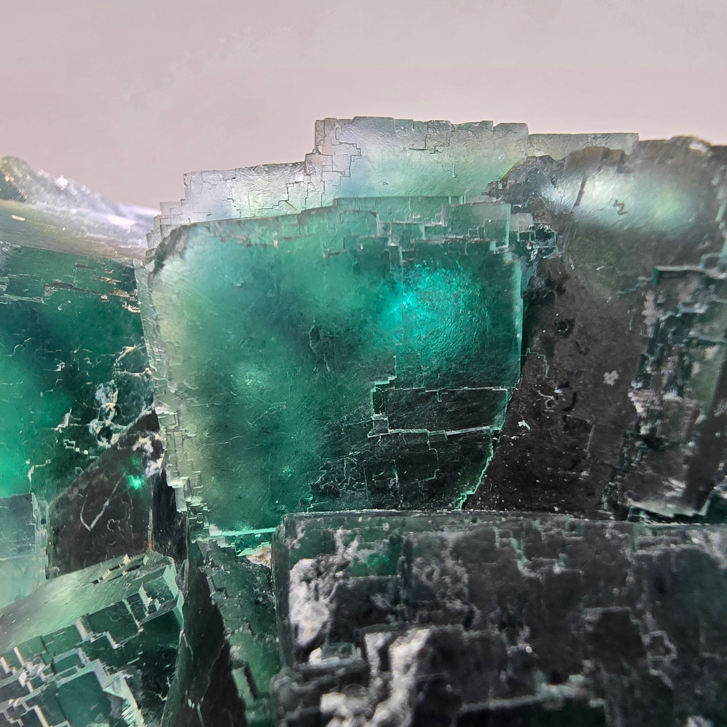 Große Phantom Fluorit Würfel Stufe grün Okorusu, Namibia 97*92*67mm Sammlung