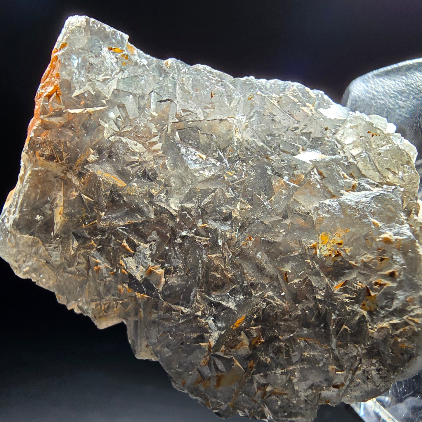 Cube de fluorite fantôme transparent de qualité violet Okorusu, Collection namibie 41*31*14mm