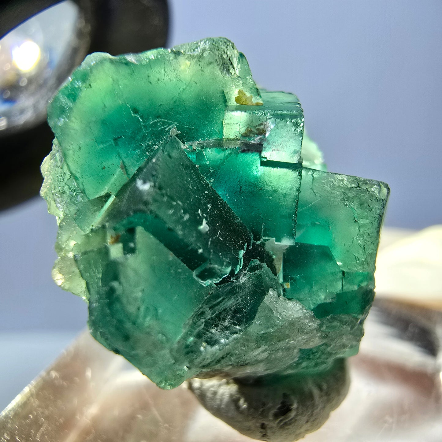 Seltene Phantom Fluorit Würfel Stufe, grün Okorusu, Namibia 22*21*13mm