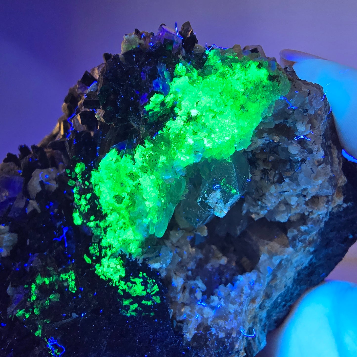 Fluorite fantôme XL, muscovite, hyalite, quartz fumé, tourmaline Schörl, Erongo, Namibie, 132 x 116 x 98 mm