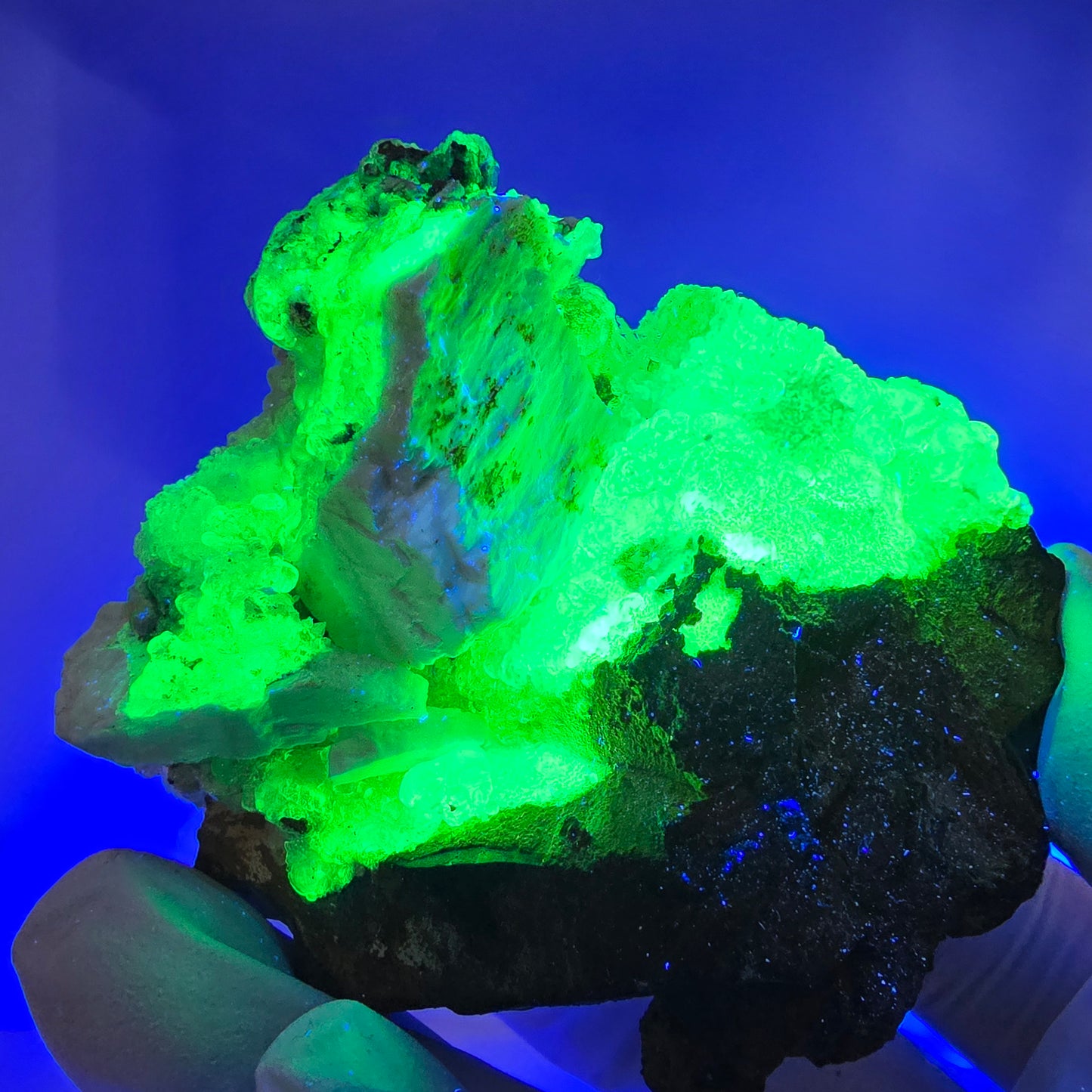 Hyalit Opal, Rauchquarz, Schörl Turmalin, Orthoklas Erongo, Namibia 71*58*45mm