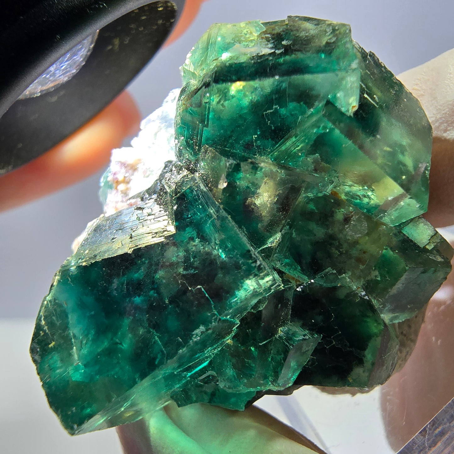 Spécimen de cube de fluorite fantôme, parquet vert Okorusu, Namibie 34 x 37 x 22 mm