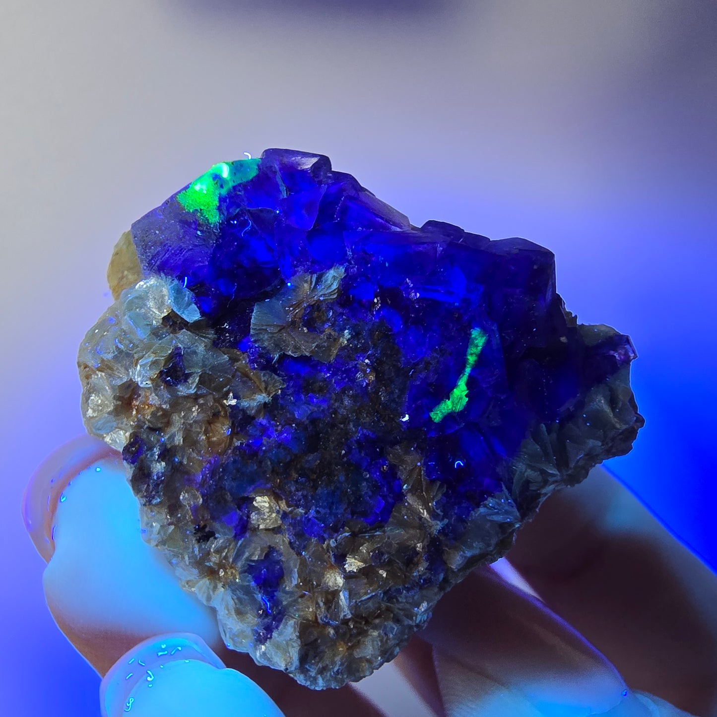 Cubes de fluorite fantôme colorés, hyalite, spécimen de muscovite, Erongo, Namibie, 42 x 39 x 28 mm