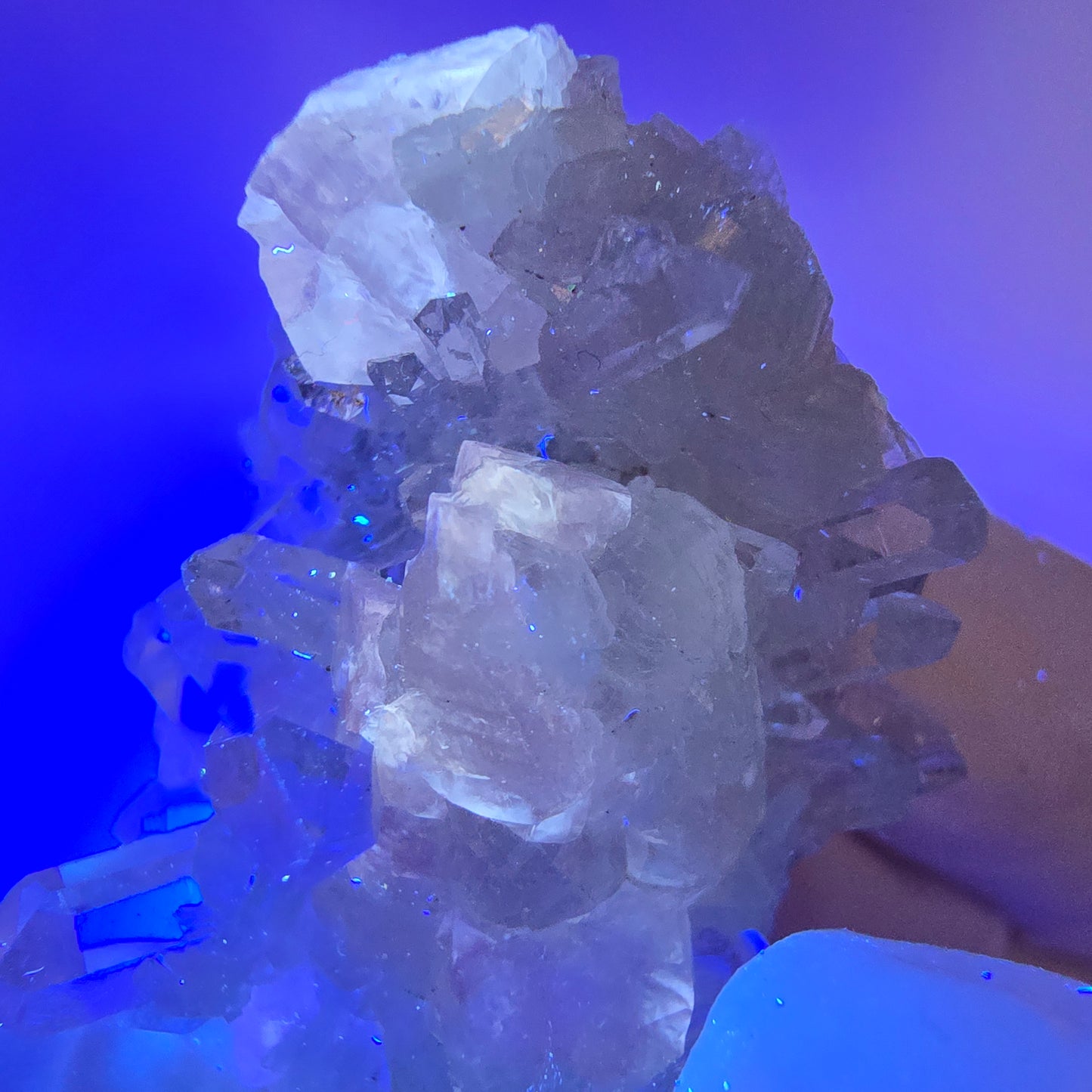 Spécimen de quartz clair, de préhnite et de calcite Streep Mine, Goboboseb, Namibie 37*29*17 mm