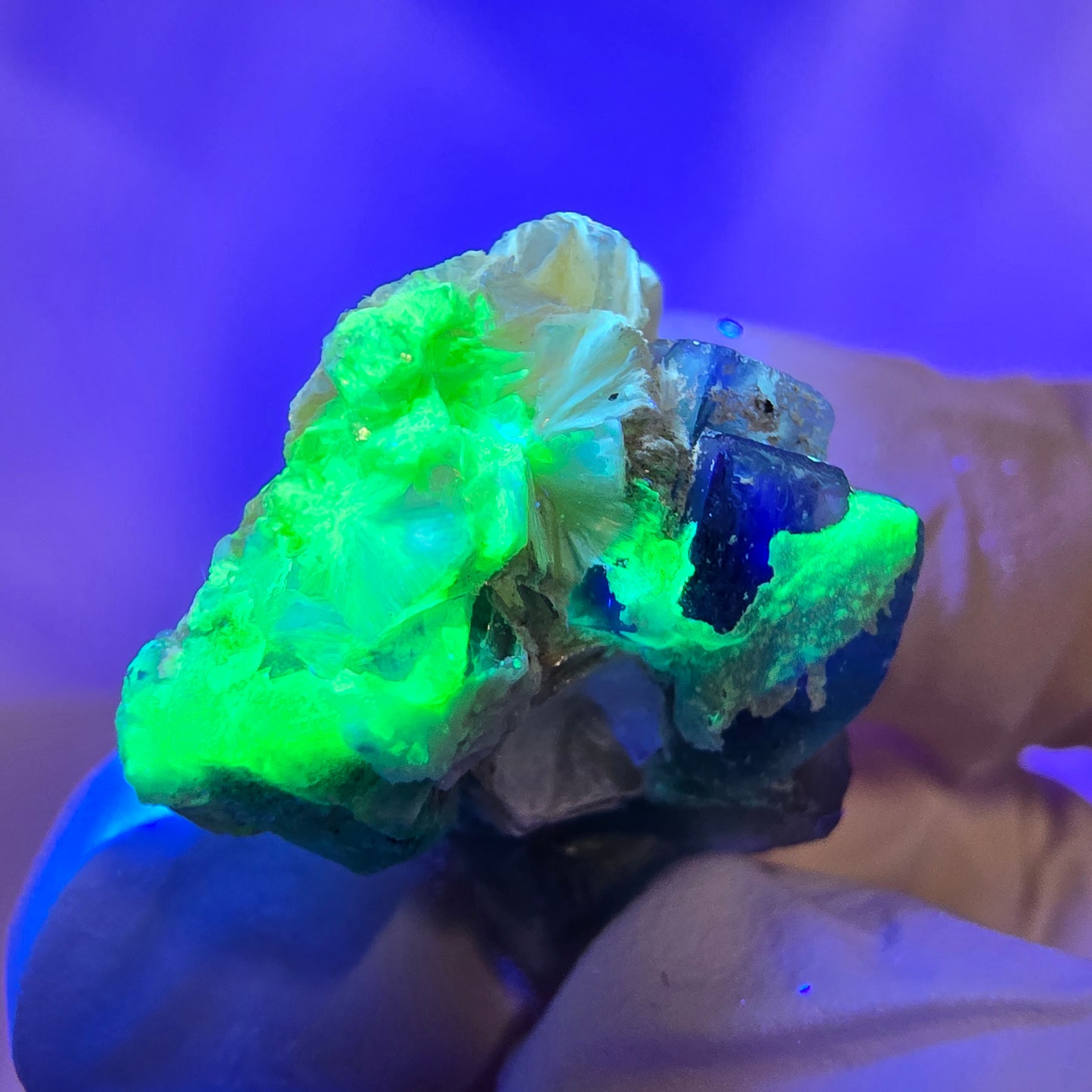Cube de fluorite fantôme, zonal, muscovite, spécimen d'hyalite, Erongo, Namibie, 22 x 19 x 16 mm