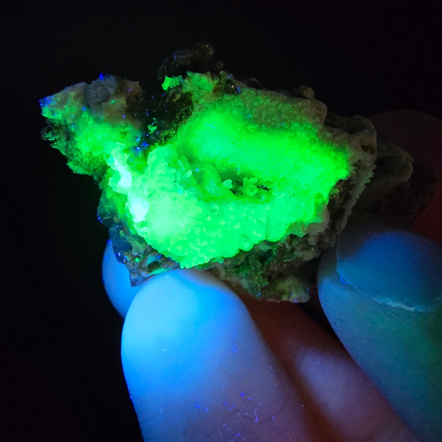 Zonare Fluorit, Muskovit, Hyalit, Orthoklas Stufe Erongo Namibia 58*31*21mm