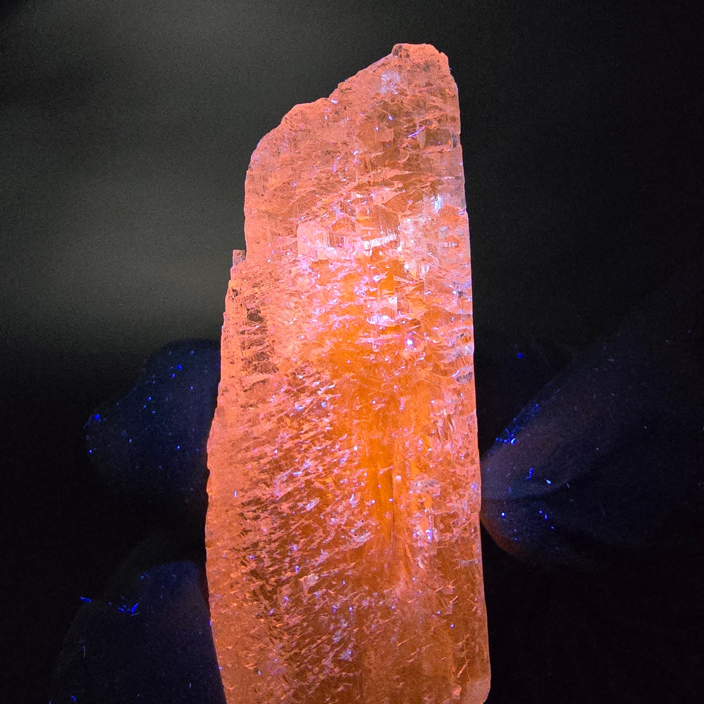 Seltener Kunzit Spodumen Kristall weiß UV Mineral 73*22*13mm Brasilien Sammlung