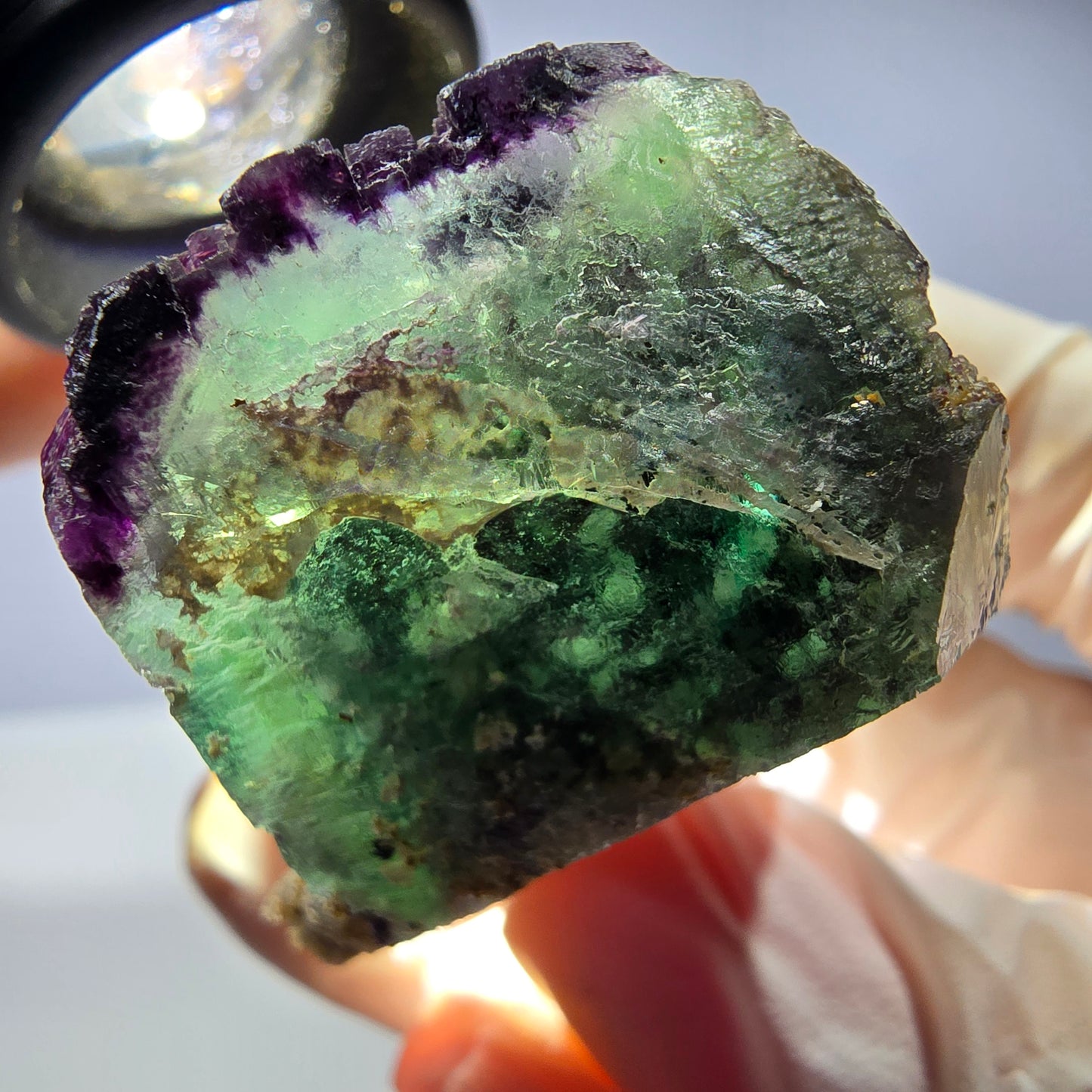 Spécimen de cube de fluorite fantôme, parqueté, zonal Okorusu, Namibie 31*29*24mm