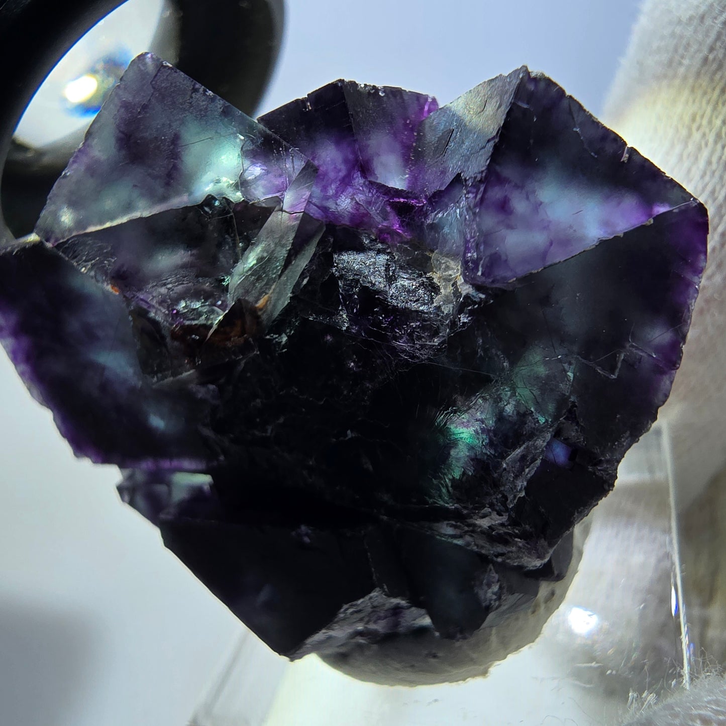 Rare Phantom Fluorite Cube Specimen zonal green purple Okorusu, Namibia 41*34*21mm