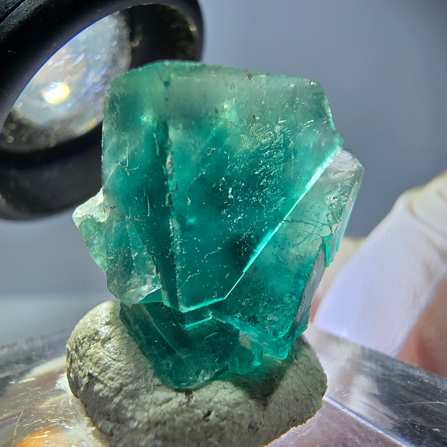 Klarer Phantom Fluorit Würfel parkettiert, grün Okorusu, Namibia 20*19*16mm
