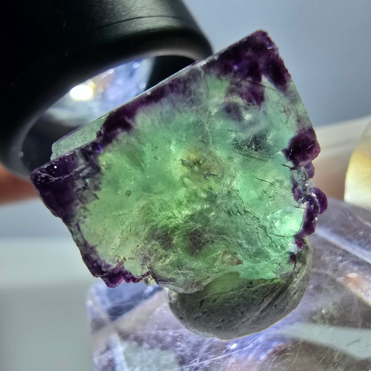 Phantom Fluorit Würfel Stufe, parkettiert, zonal Okorusu, Namibia 18*18*18mm