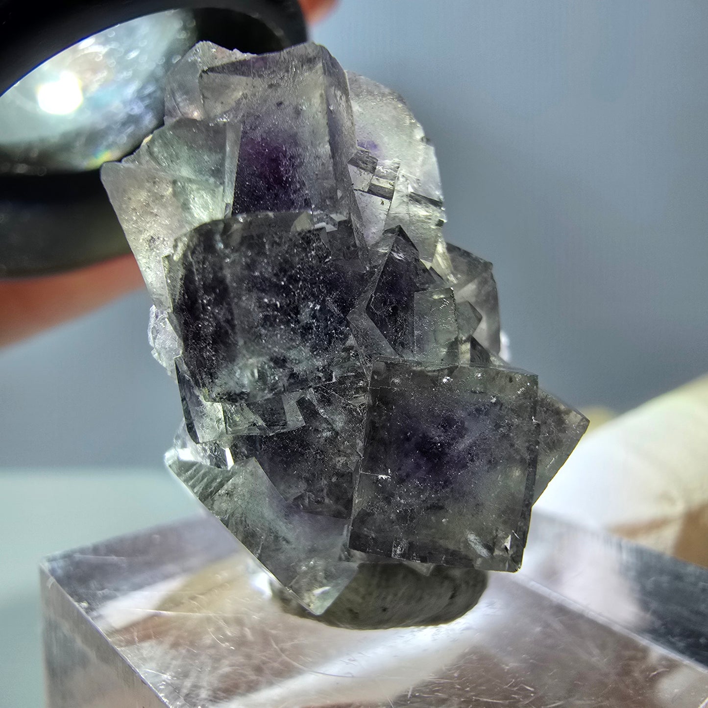 Phantom Fluorit Würfel Stufe, grün lila Okorusu, Namibia 27*21*17mm
