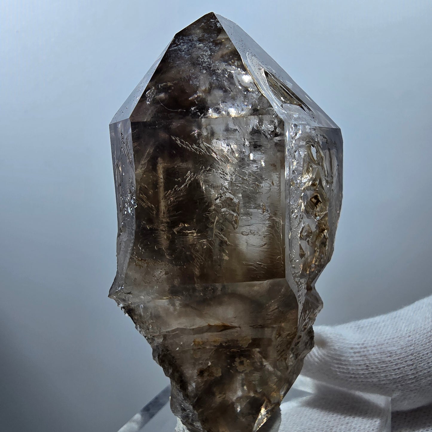 Enhydro Skeleton Smoky Quartz DT Scepter, 1x Bubble Valentine Pocket Gobobs. Namibia 79*49*30mm