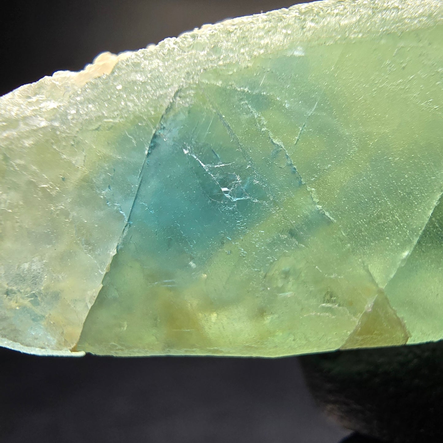 Cube de fluorite fantôme étagé vert turquoise Omehane, namibie 55*21*14mm