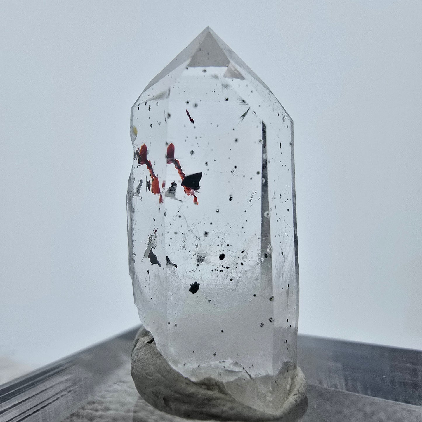 Cristal de quartz fantôme Harlequin, Streep Mine, Goboboseb, Namibie, 26 x 10 x 11 mm