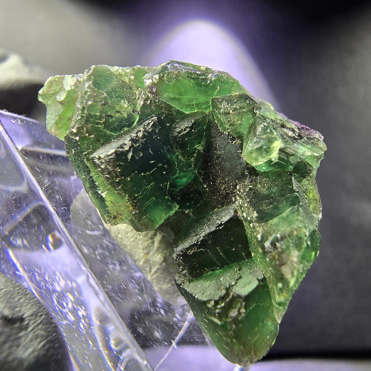 Seltene Fluorit Würfel Stufe grün lila 26*15*11mm Okorusu, Namibia Sammlung