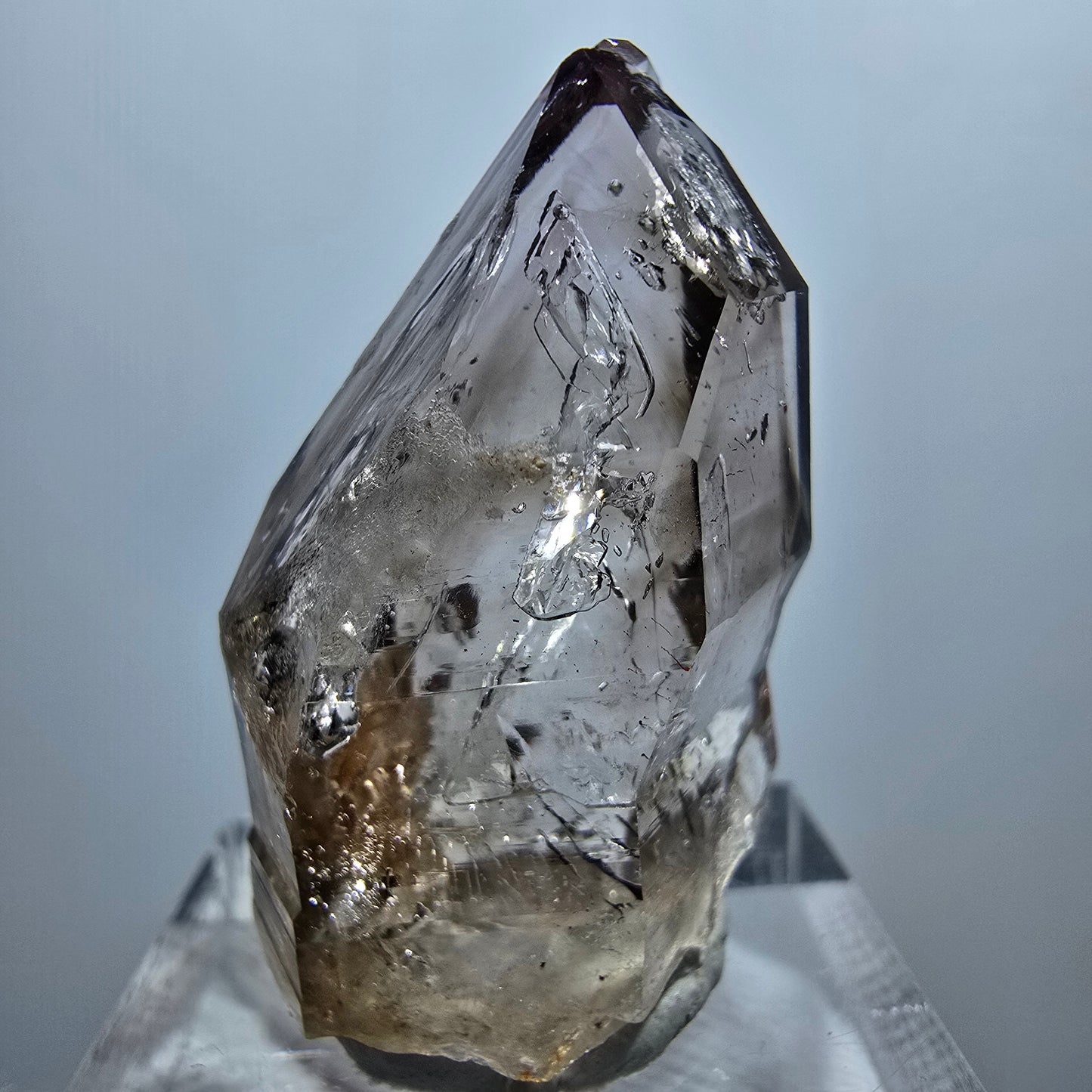 Enhydro Phantom Smoky Quartz Scepter, 3x Bubble Goboboseb, Namibia 33*19*14mm