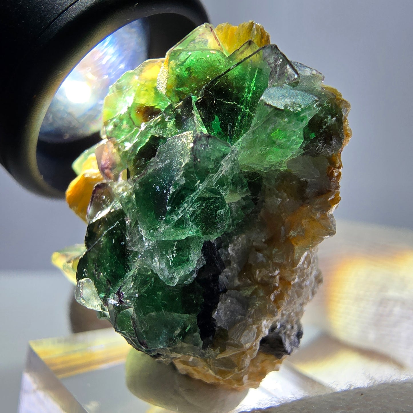 Cube de fluorite fantôme, spécimen de tourmaline scholle muscovite, Erongo, Namibie, 40 x 28 x 21 mm