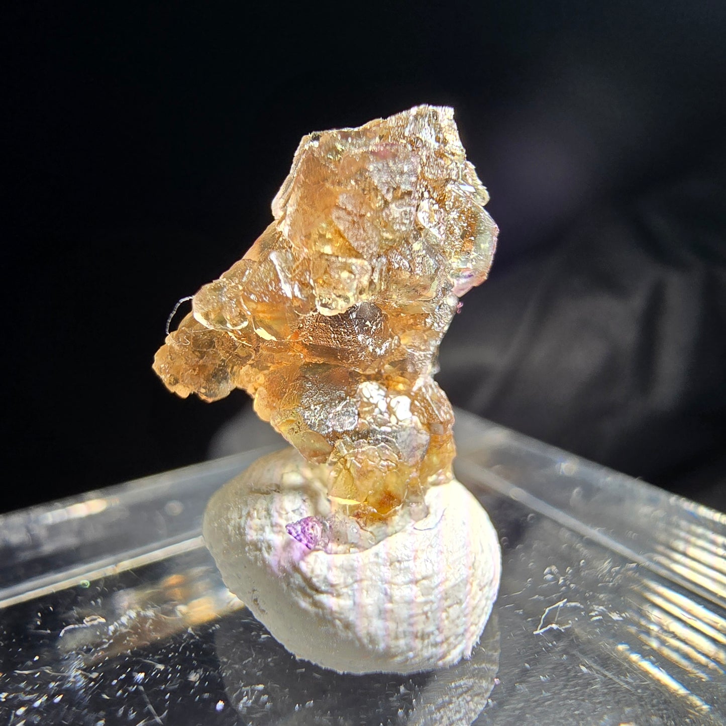 Klare gelb lila Fluorit Stufe Erongo, Namibia 12*9*5mm Sammlung