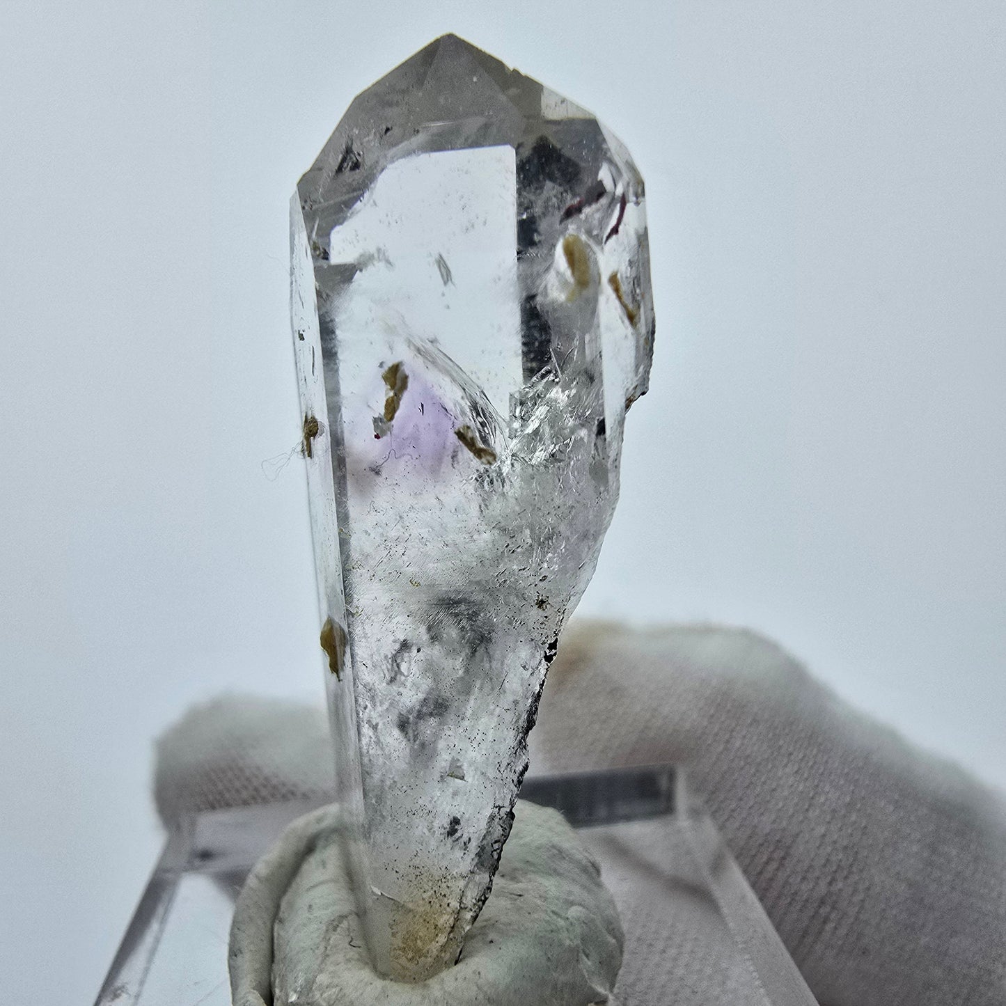 Klarer Phantom Amethyst mit Stilbit Streep Mine Goboboseb Namibia 37*16*11mm