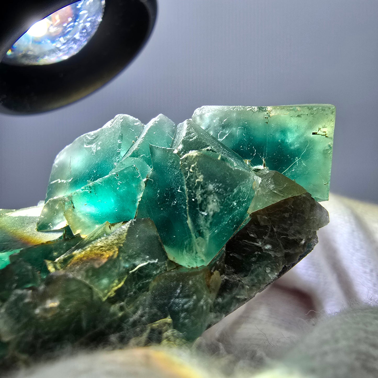 Spécimen rare de cube de fluorite fantôme, vert Okorusu Namibie 56 x 31 x 17 mm