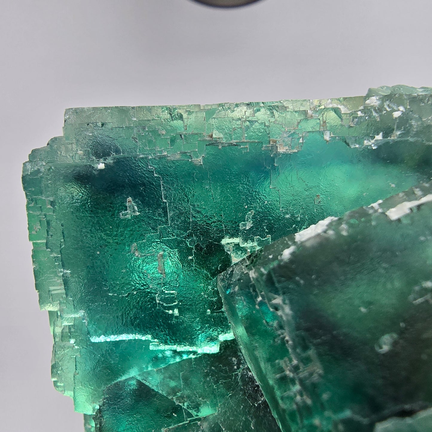 Große Phantom Fluorit Würfel Stufe grün parkettiert Okorusu, Namibia 81*68*35mm
