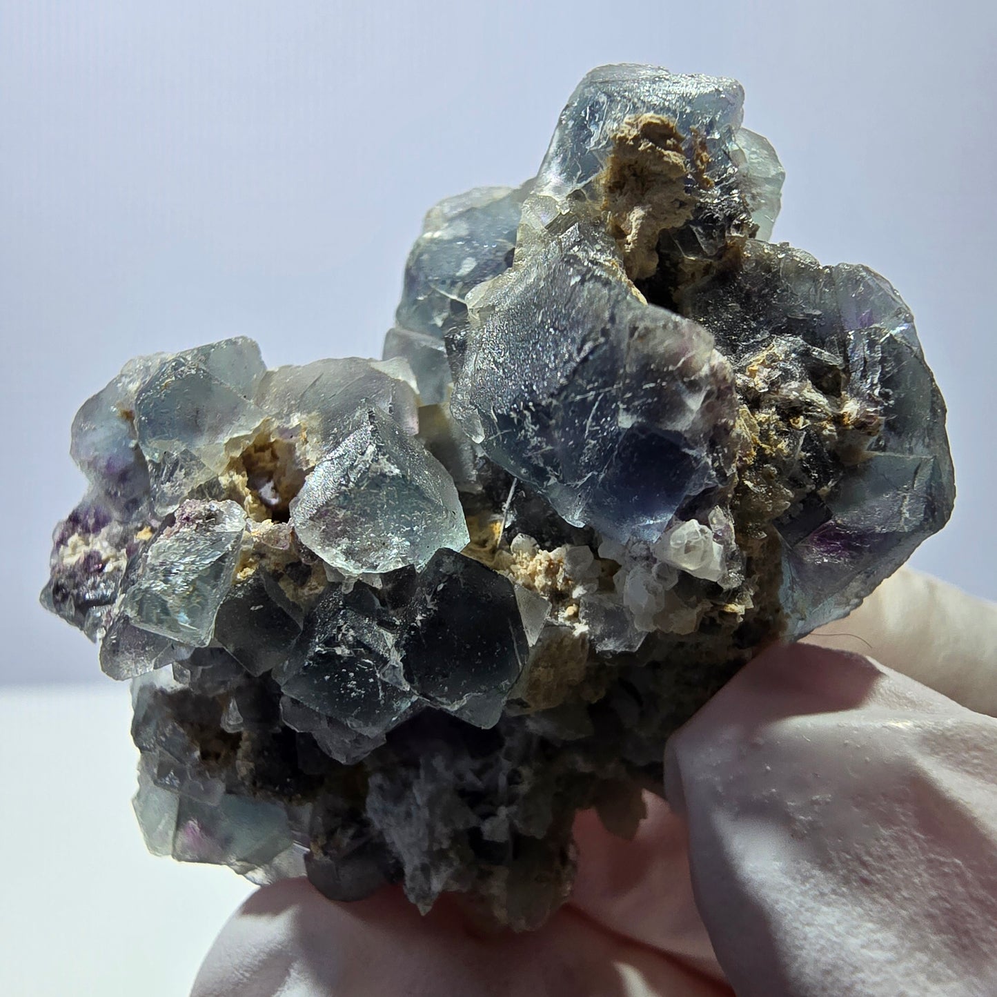 Cube de fluorite fantôme, spécimen de quartz vert violet, Okorusu, Namibie, 43 x 32 x 20 mm