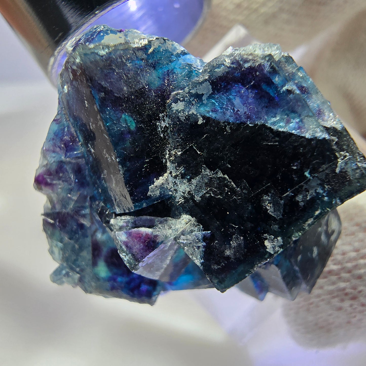 Phantom Fluorit Würfel Stufe, zonal - Neuer Fund! Okorusu, Namibia 32*27*17mm