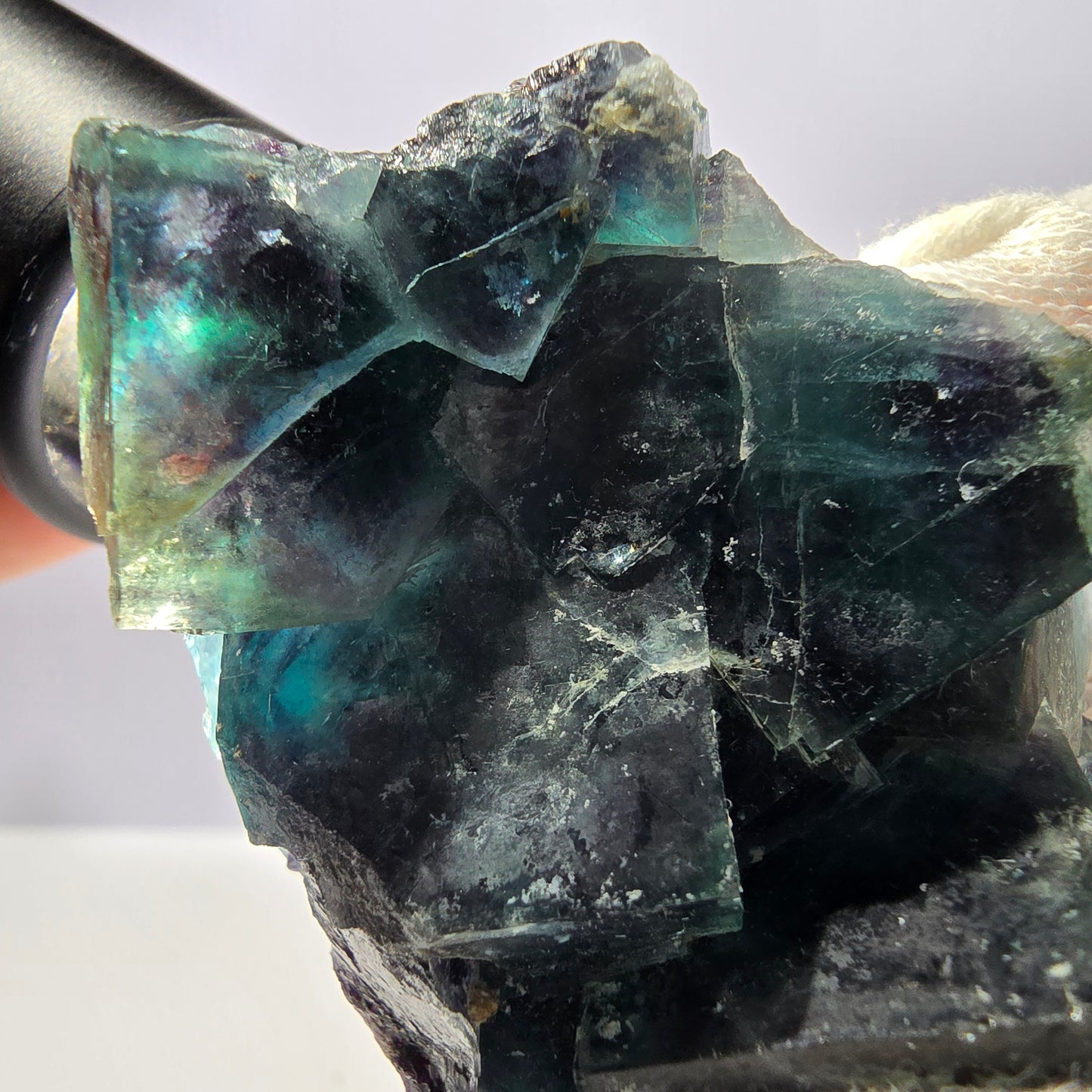Seltene Phantom Fluorit Würfel Stufe, zonal - Neuer Fund! Okorusu Namibia 67*48*28mm
