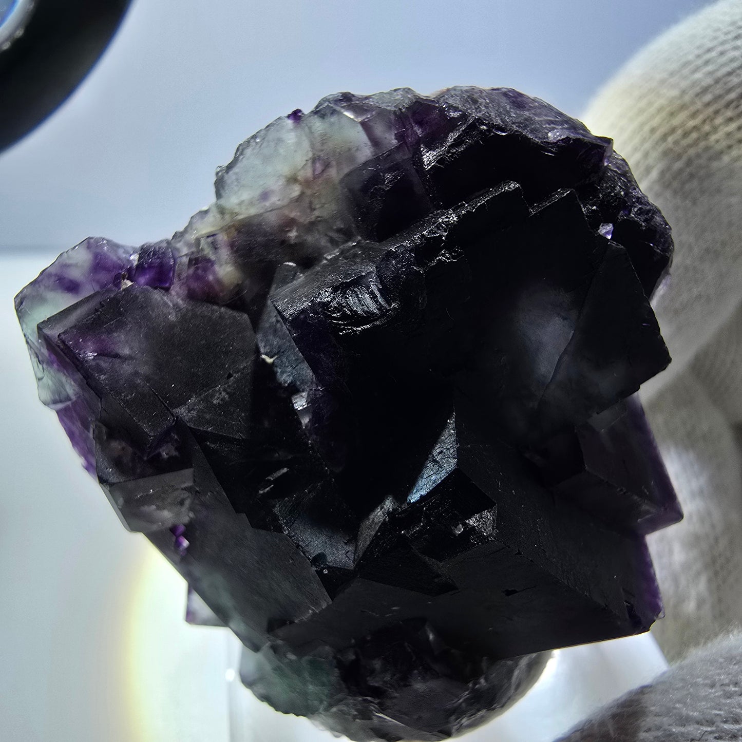 Rare Phantom Fluorite Cube Specimen zonal green purple Okorusu, Namibia 40*39*21mm