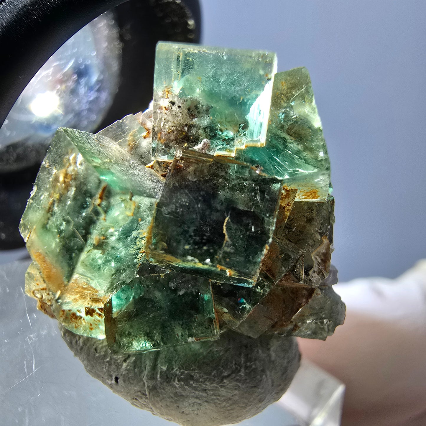 Spécimen de cube de fluorite fantôme, parquet vert Okorusu, Namibie 26 x 22 x 19 mm
