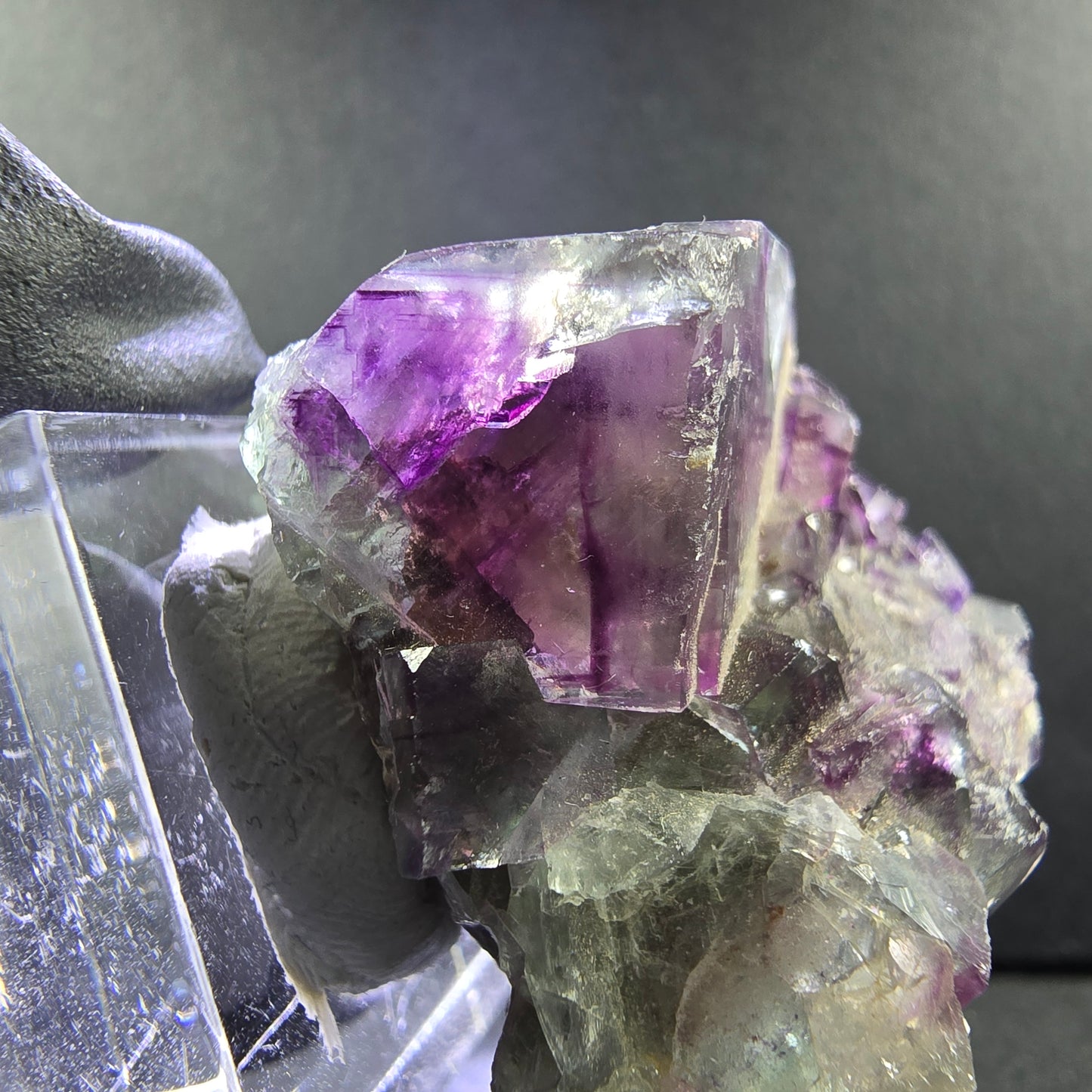Seltene Zonare Phantom Fluorit XX Stufe lila grün 36*35*25mm Okorusu, Namibia
