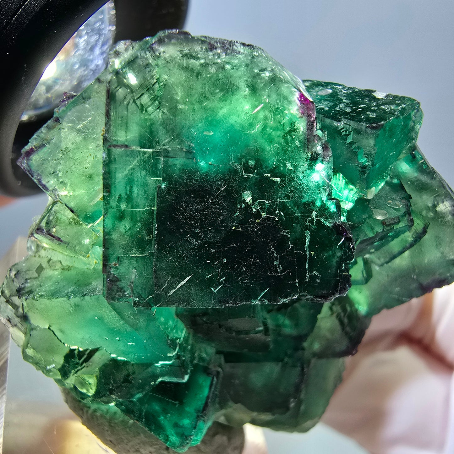 Spécimen de cube de fluorite fantôme, parquet vert Okorusu, Namibie 41 x 34 x 19 mm