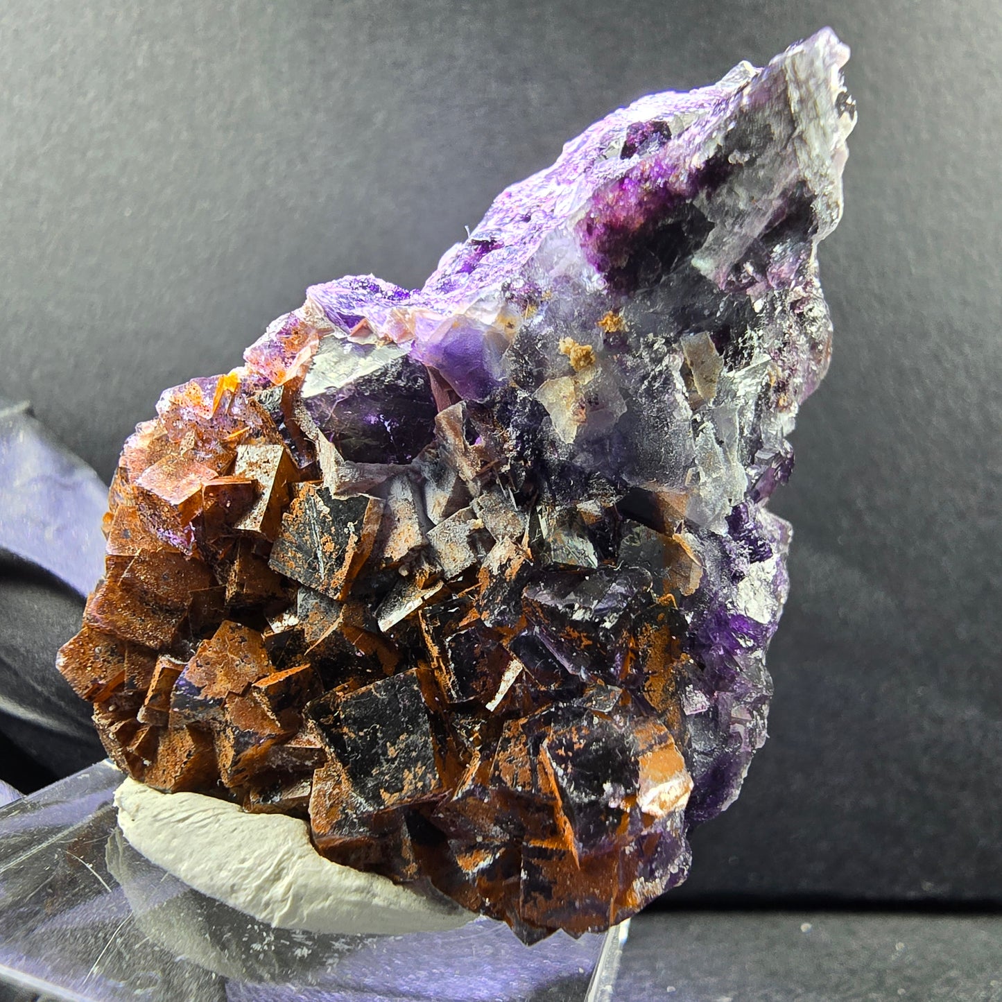 Seltene Phantom Fluorit XX Stufe lila grün mit Eisen 40*36*23mm Okorusu, Namibia