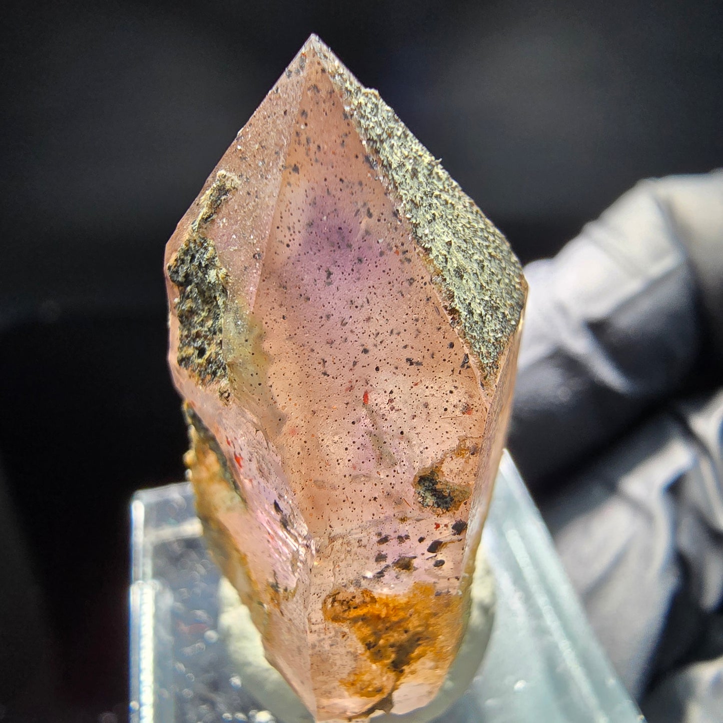 Klare Phantom Amethyst Spitze lila braun Brandberg, Namibia 35*20*14mm Sammlung