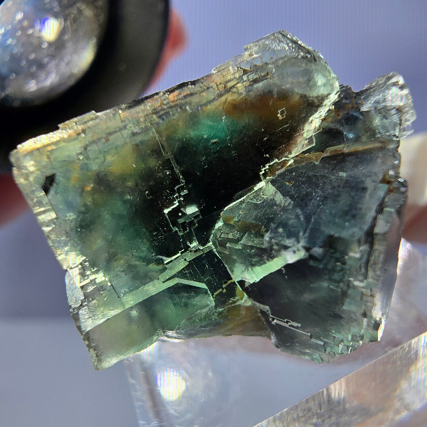 Seltene Phantom Fluorit Würfel Stufe, grün Okorusu, Namibia 27*23*20mm