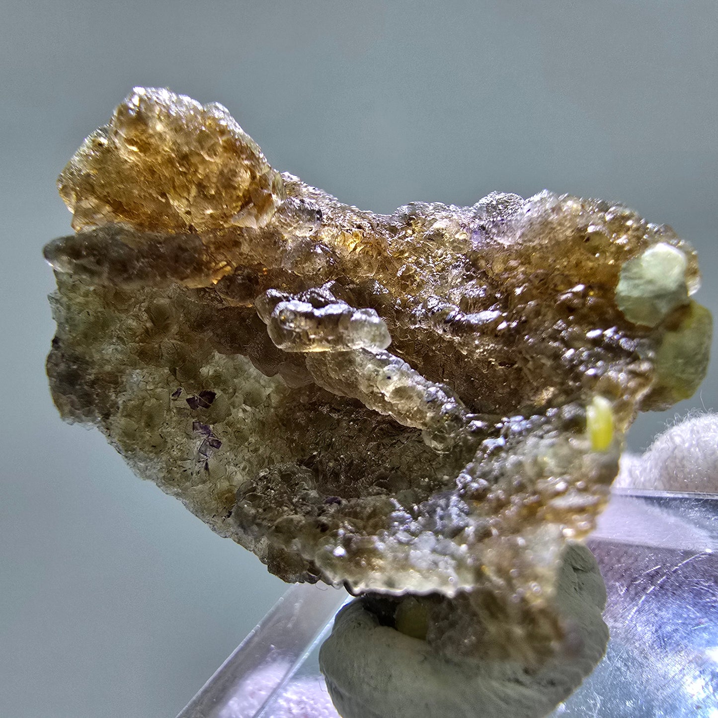 Phantom Fluorit Würfel grün braun, Muskovit Stufe Erongo, Namibia 33*26*19mm