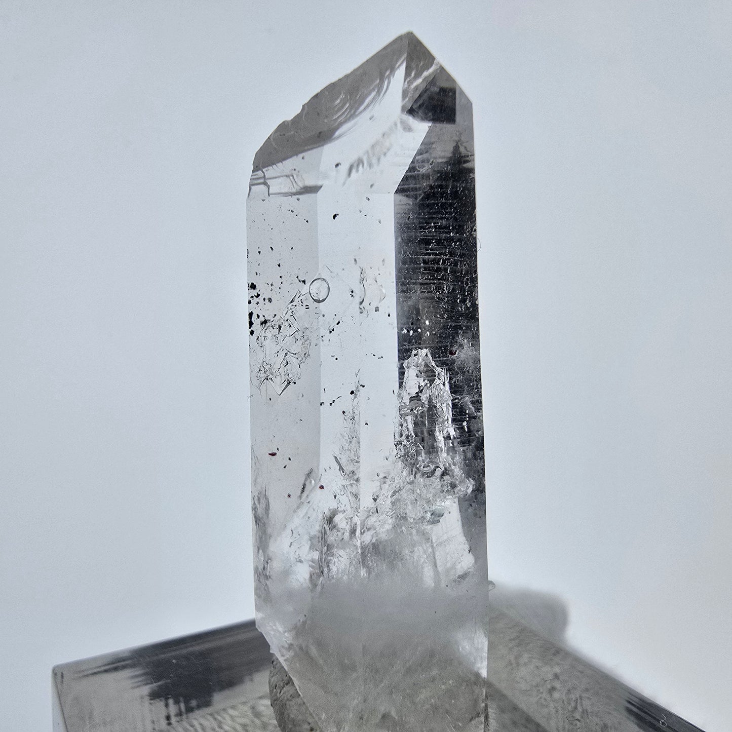 Klarer Phantom Hämatit Quarz Kristall Streep Mine, Goboboseb, Namibia 35*12*9mm