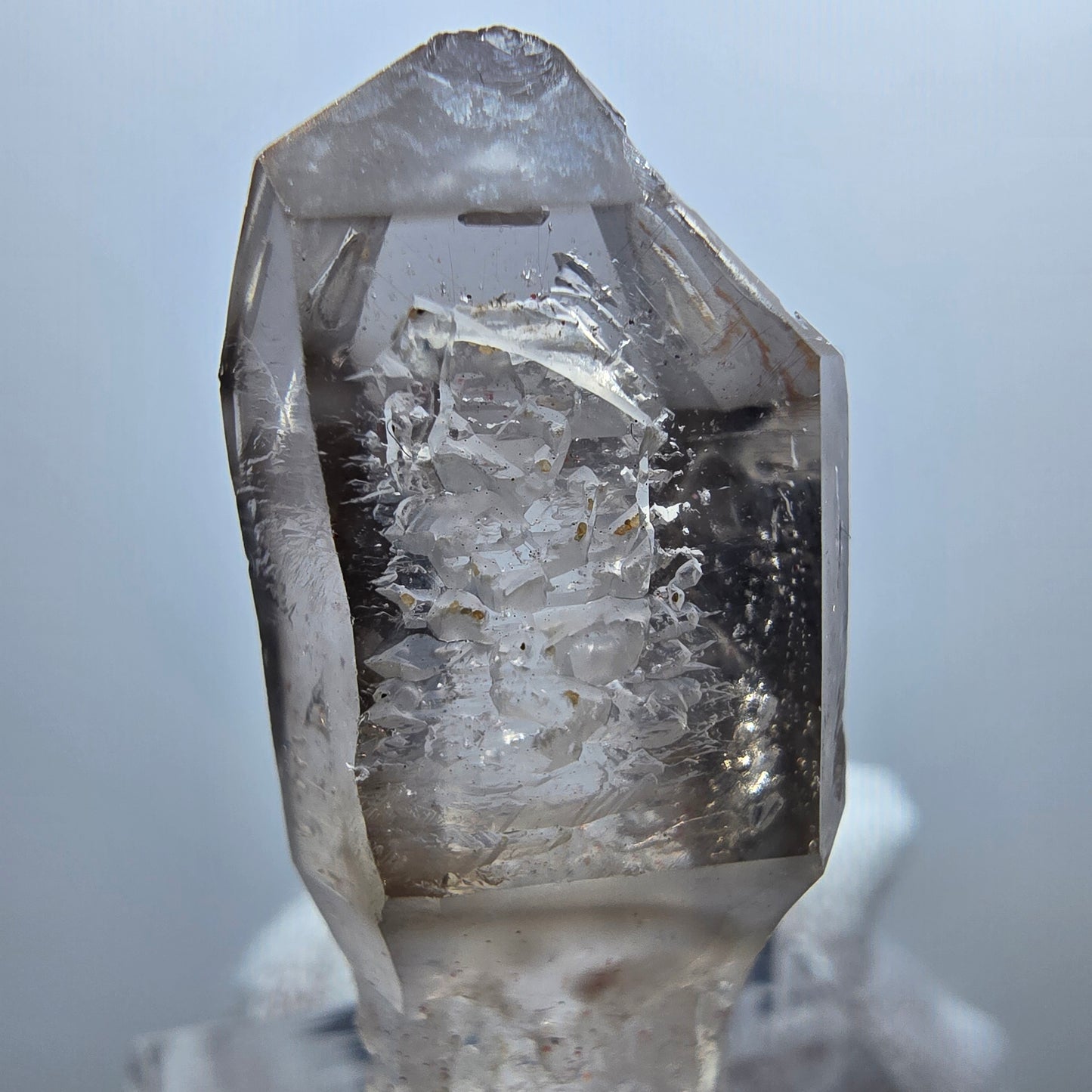 Enhydro Phantom Smoky Quartz Scepter, 1x Bubble Goboboseb, Namibia 35*15*13mm