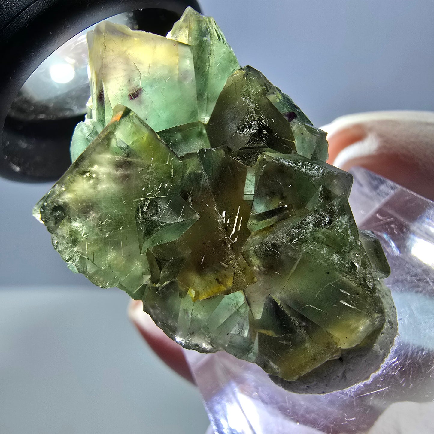 Phantom Fluorit Würfel Stufe, grün lila Okorusu, Namibia 31*24*11mm