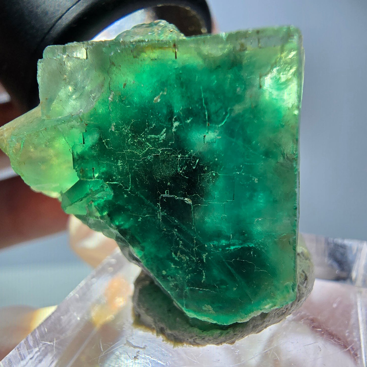 Phantom Fluorit Würfel Stufe, grün lila Okorusu, Namibia 27*25*17mm