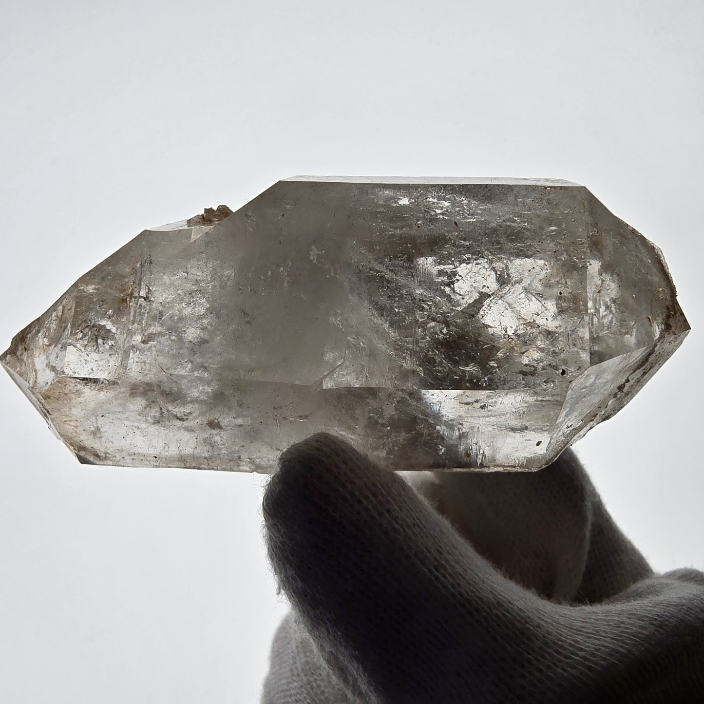 Skeleton Smoky Quartz DT Scepter, UV Calcite Valentine Pocket, Namibia 86*37*24mm