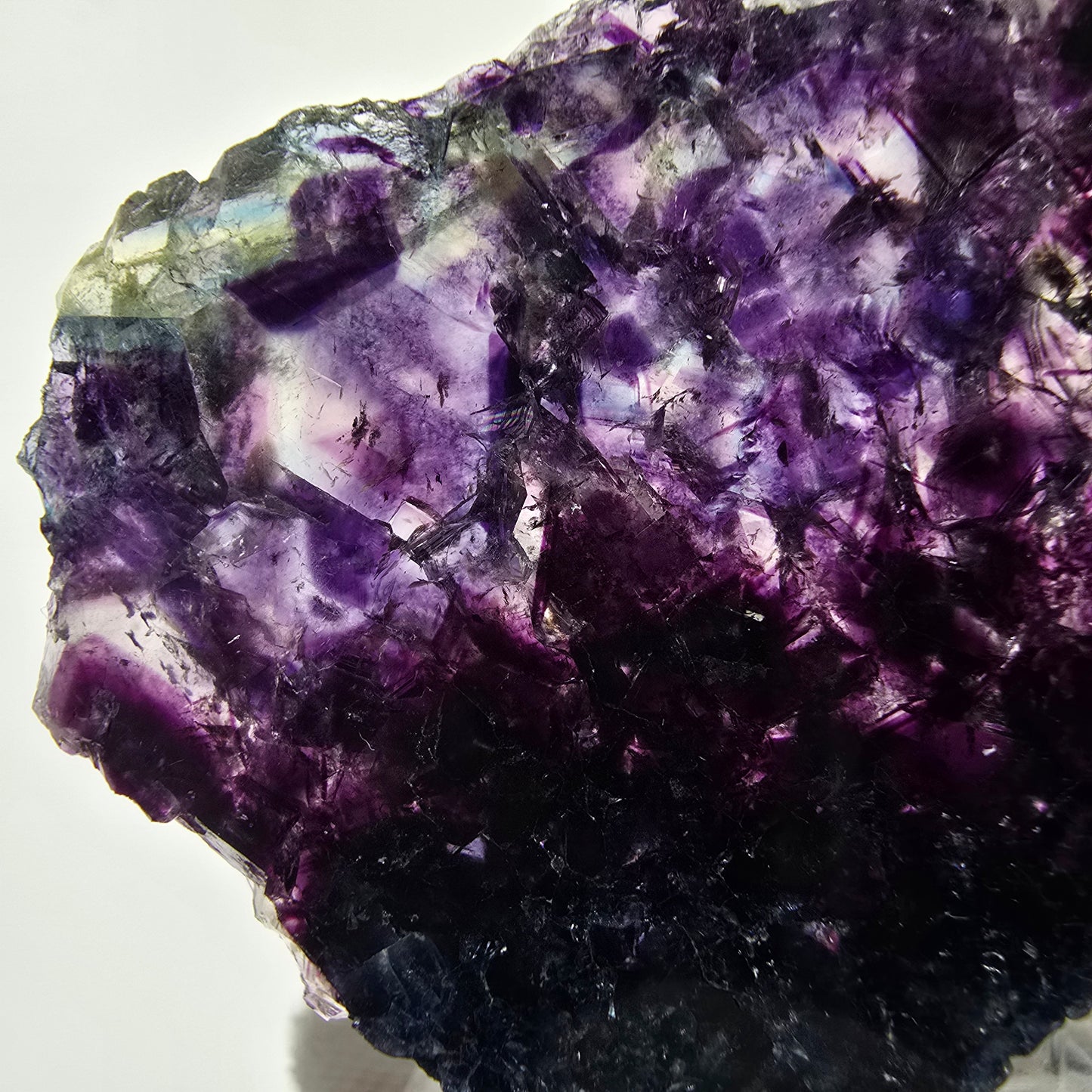 Seltene Phantom Fluorit Scheibe grün lila gelb Okorusu, Namibia 49*39*6mm